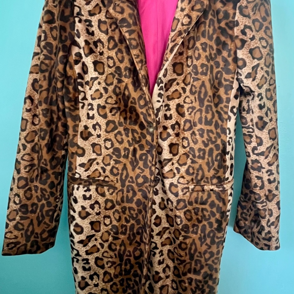 Vintage ABS Leopard Print Long Jacket/Coat